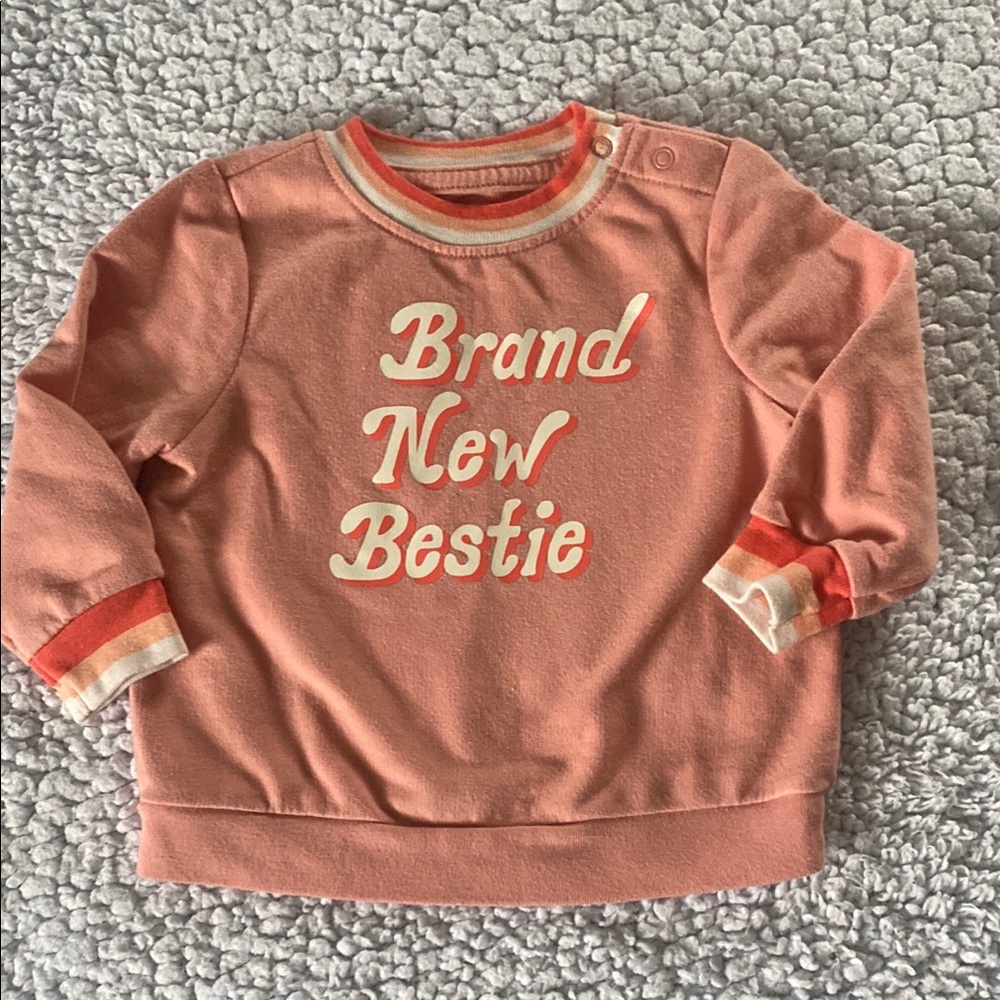 Brand New Bestie Girls Pink Sweatshirt